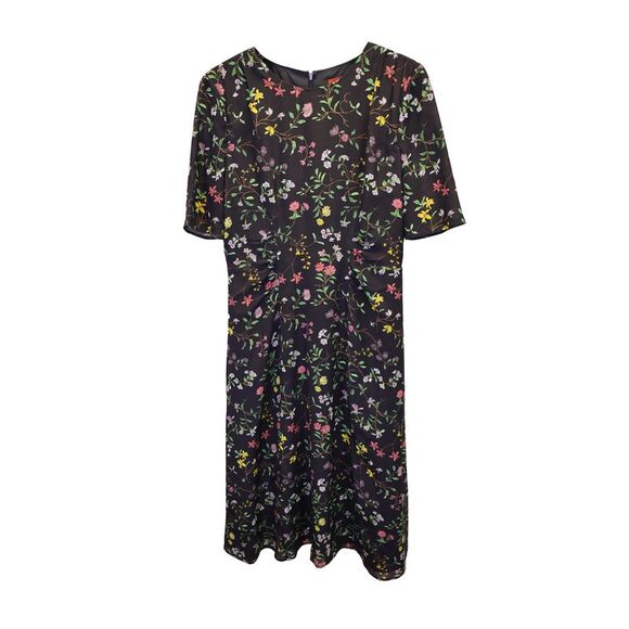 Altuzarra Sylvia Floral Print Dress in Black Silk